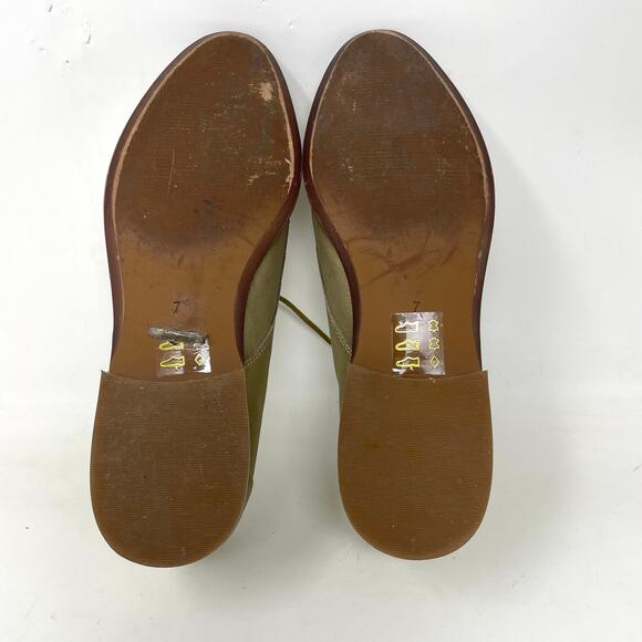 Madewell Frances Light Gold Metallic Leather Lace Up Oxford Shoes Womens 7.5 - Picture 11 of 17